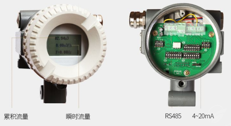 液體渦街氣體流量計內(nèi)部線路連接圖